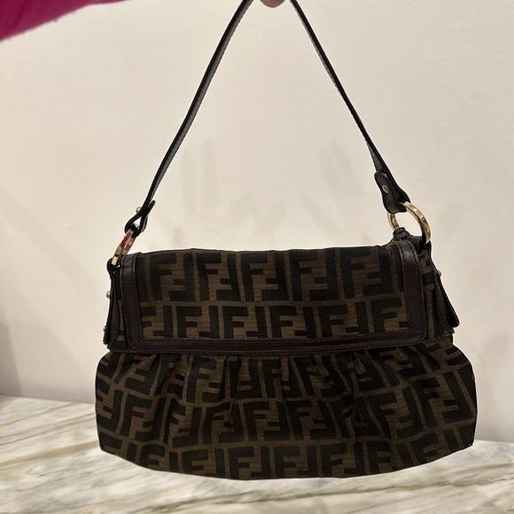 FENDI VINTAGE HANDBAG BROWN - Picture 4 of 6
